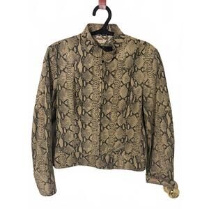 Y2K Snake Embossed Leather Jacket